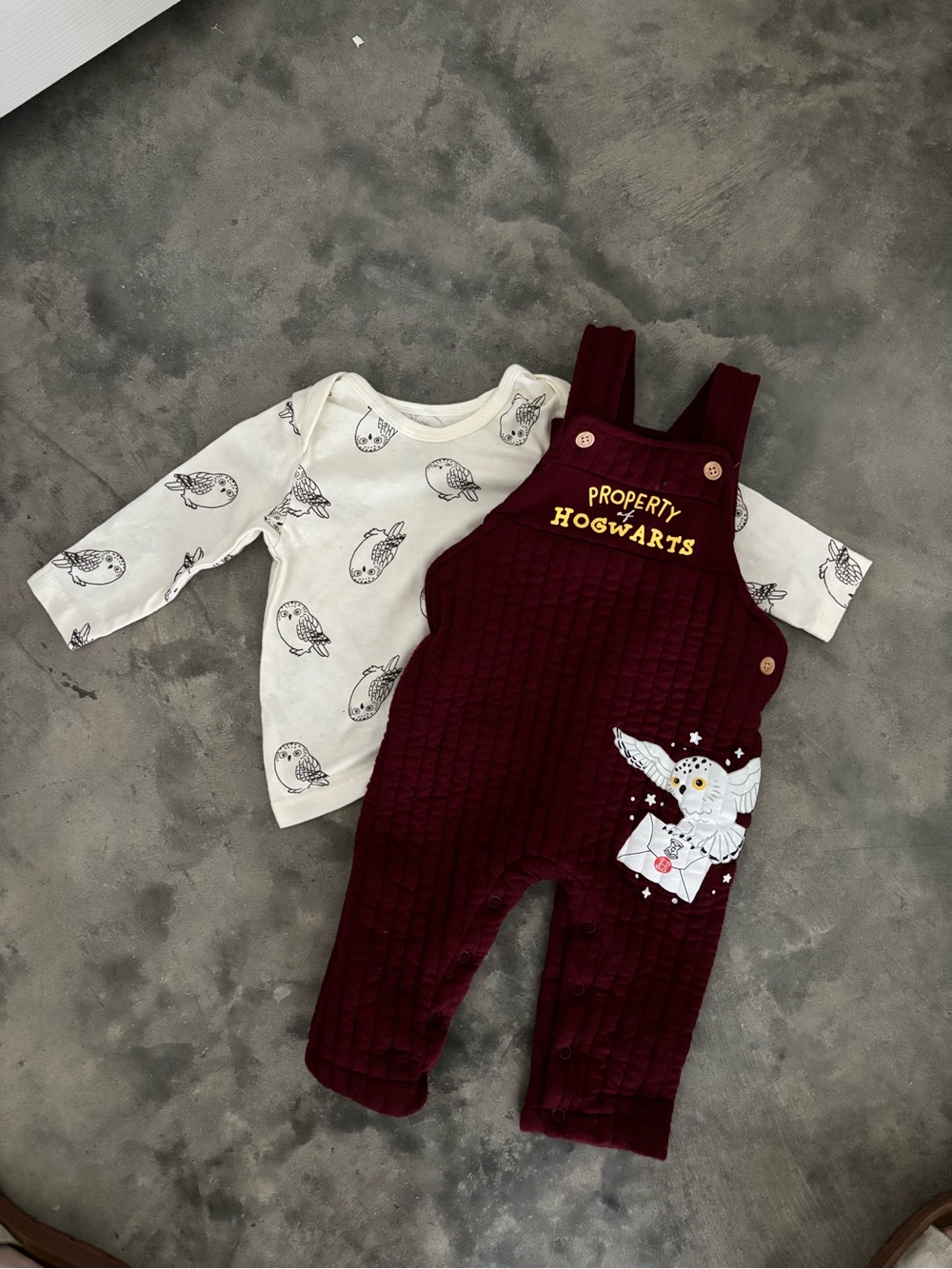 Warner Bros. Harry Potter Cream Baby Tee with Owl Prints